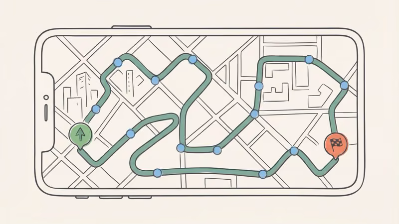 GPS tracker app showing full route history with timestamps and stop locations