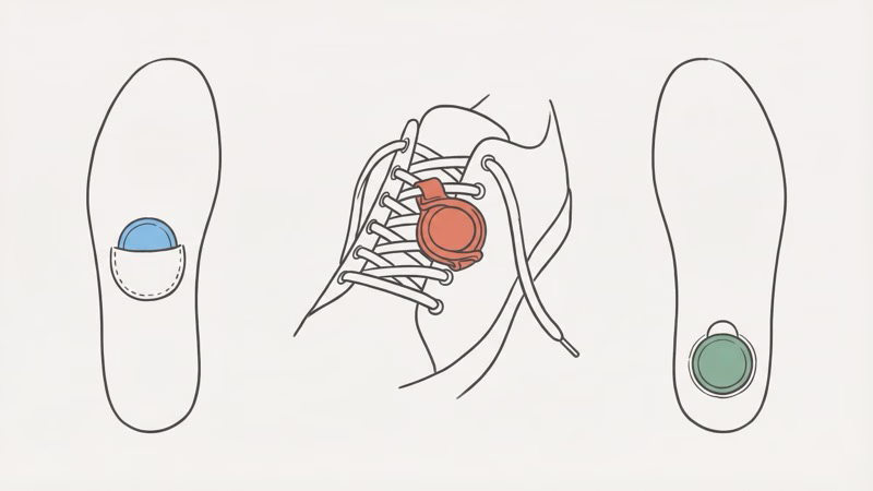 Three AirTag shoe holder types compared: insole insert, shoelace clip, and DIY insole cutout