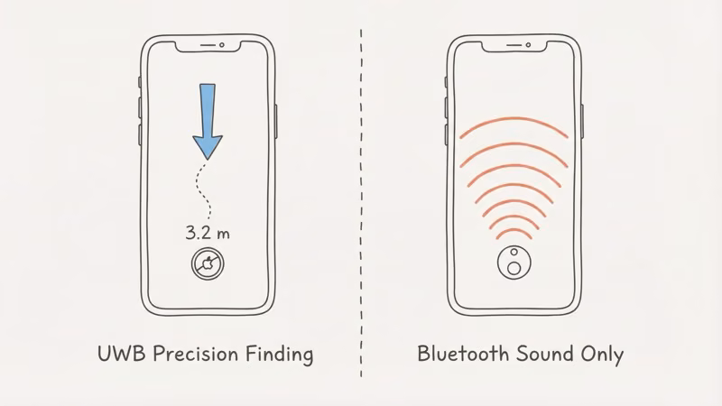 AirTag 2 UWB Precision Finding directional arrow vs Eufy SmartTrack Link sound-only finding