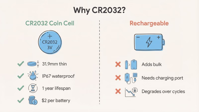 Why Apple chose a replaceable CR2032 battery over rechargeable for AirTag