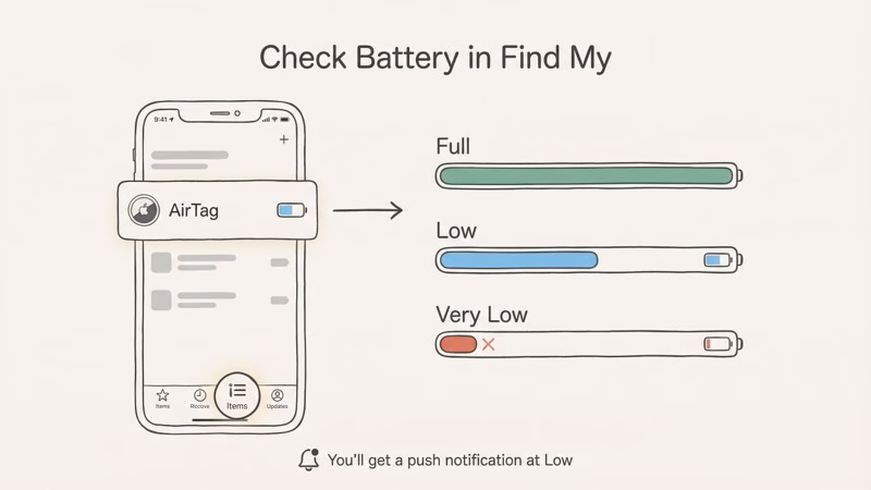 How to check AirTag battery level in the Find My app