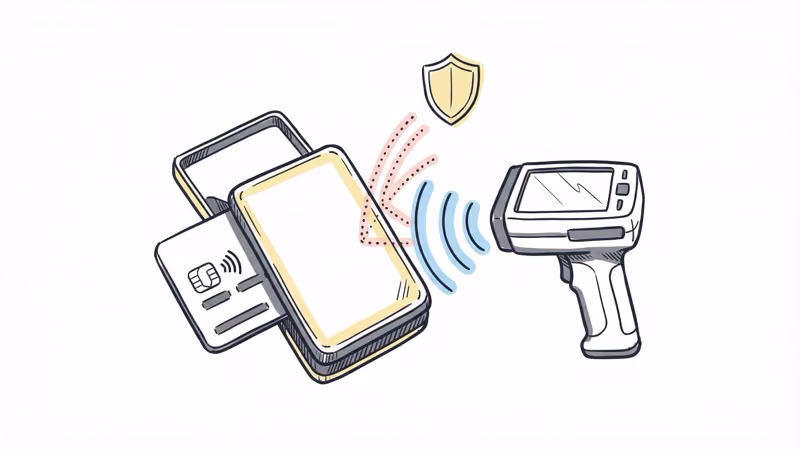 EDGE wallet RFID blocking test showing aluminum cardholder shielding contactless cards