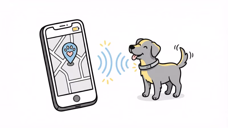 Fi Series 3 GPS tracking app showing real-time dog location on a map
