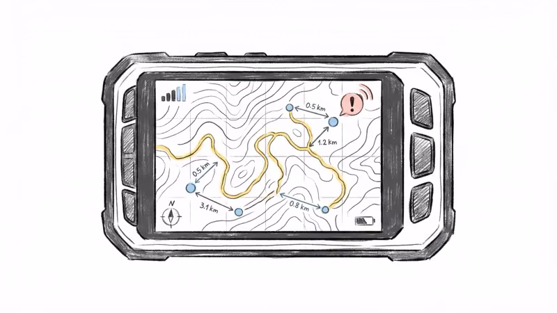 Garmin Alpha 100 tracking performance showing dog positions on topo map in dense timber terrain