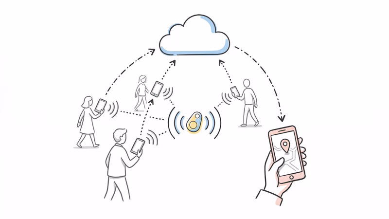 How crowd-sourced tracking networks work with billions of smartphones relaying Bluetooth signals from lost item trackers