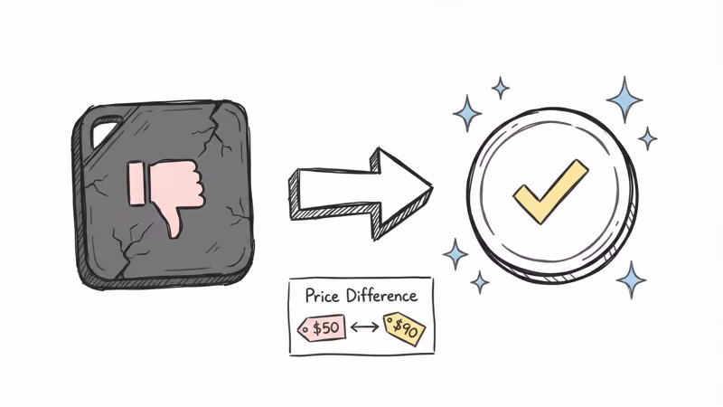 Battery drain test showing the Onn tracker dropping from 100% to under 50% in two weeks