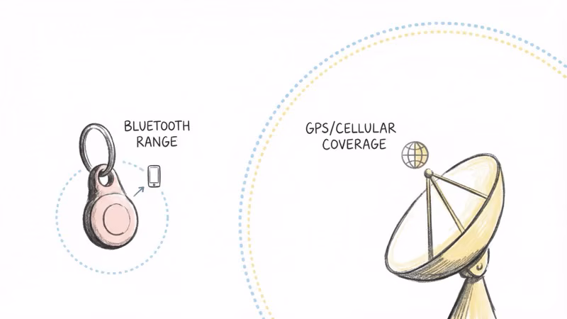 Comparison of Bluetooth versus GPS tracking range for pet trackers