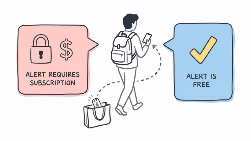Chipolo free separation alerts vs Tile Premium paid separation alerts feature comparison